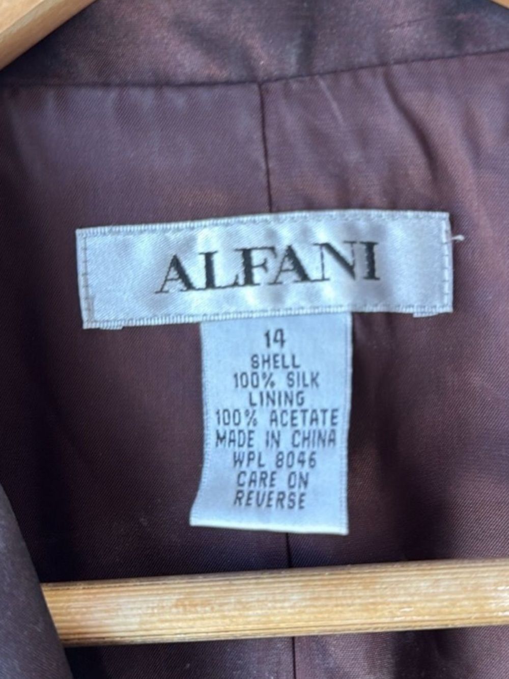 Vintage Alfani Silk Jacket Blazer Suit - Picture 4 of 7